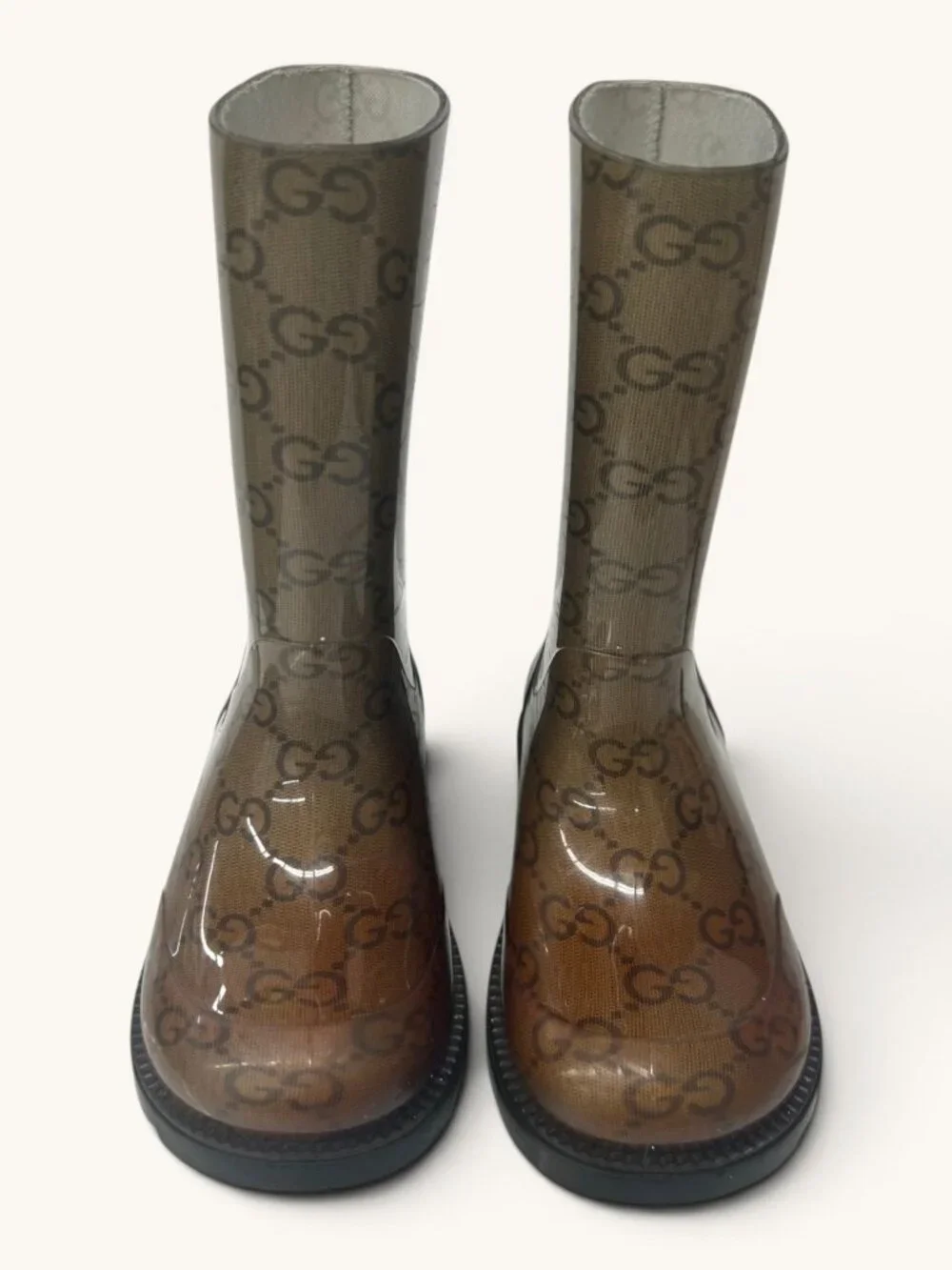Authentic Gucci Kids GG Monogram Rain Boots - Size IT 25